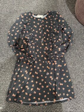 btween Black Dress with Orange Floral Print